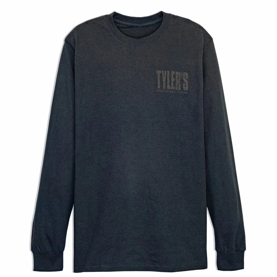 "Men's Black Long Sleeve T-Shirt - Tyler's Southlake Casual Tee"