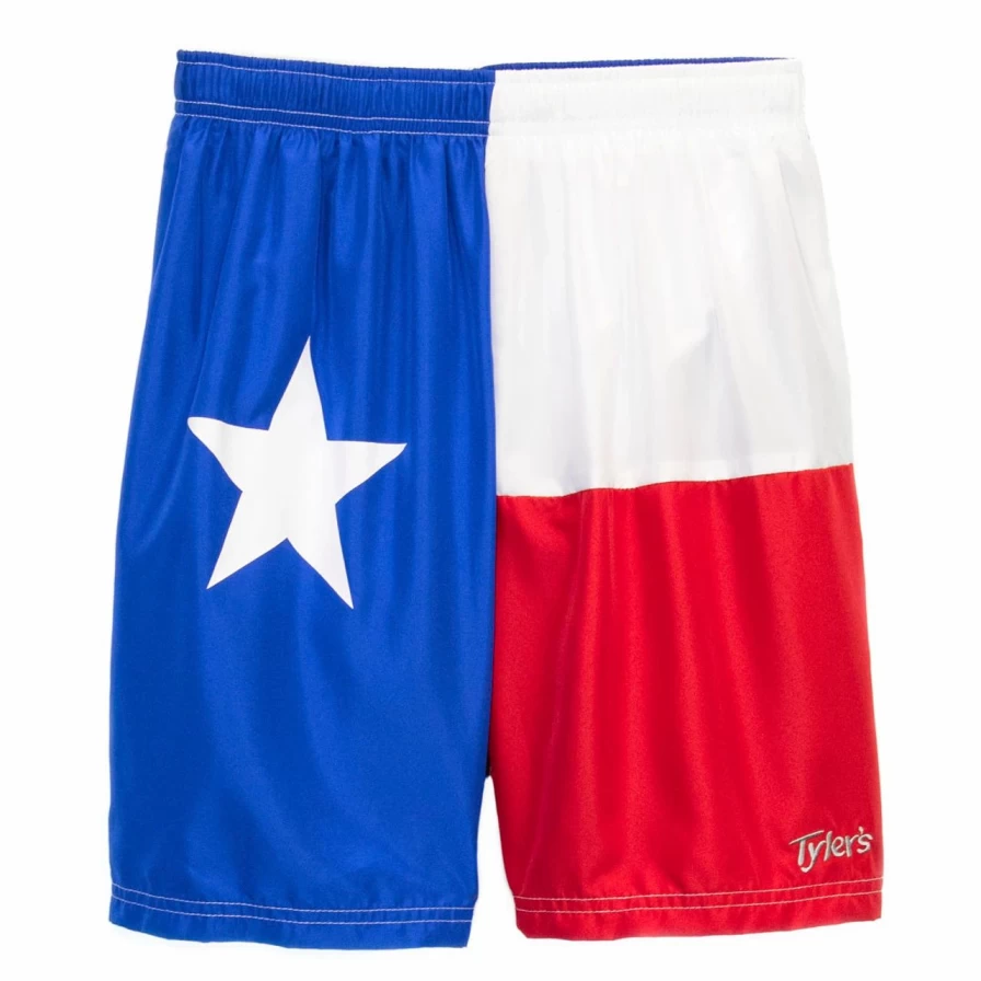 "Men's Patriotic Texas Flag Shorts - Red, White & Blue American Style"