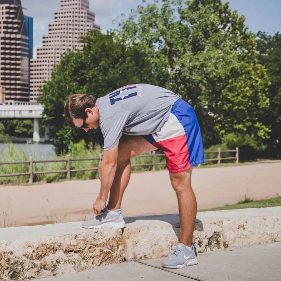 "Men's Patriotic Texas Flag Shorts - Red, White & Blue American Style"