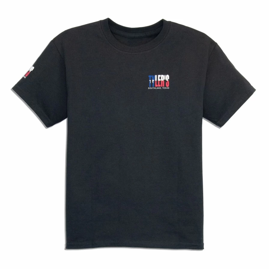 "Kids' Black Texas Flag T-Shirt - Stylish Patriotic Tee for Boys & Girls"