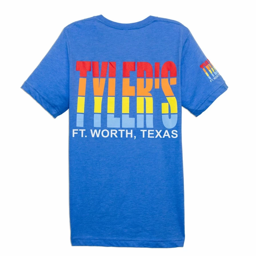 "Tyler's Classic Sailboat Stripe T-Shirt – Vintage Inspired Track Tee from Fort Worth"