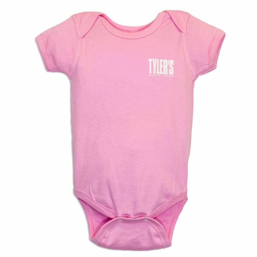 Pink and White Onesie by Tyler's - Soft Baby Bodysuit for Austin Fans