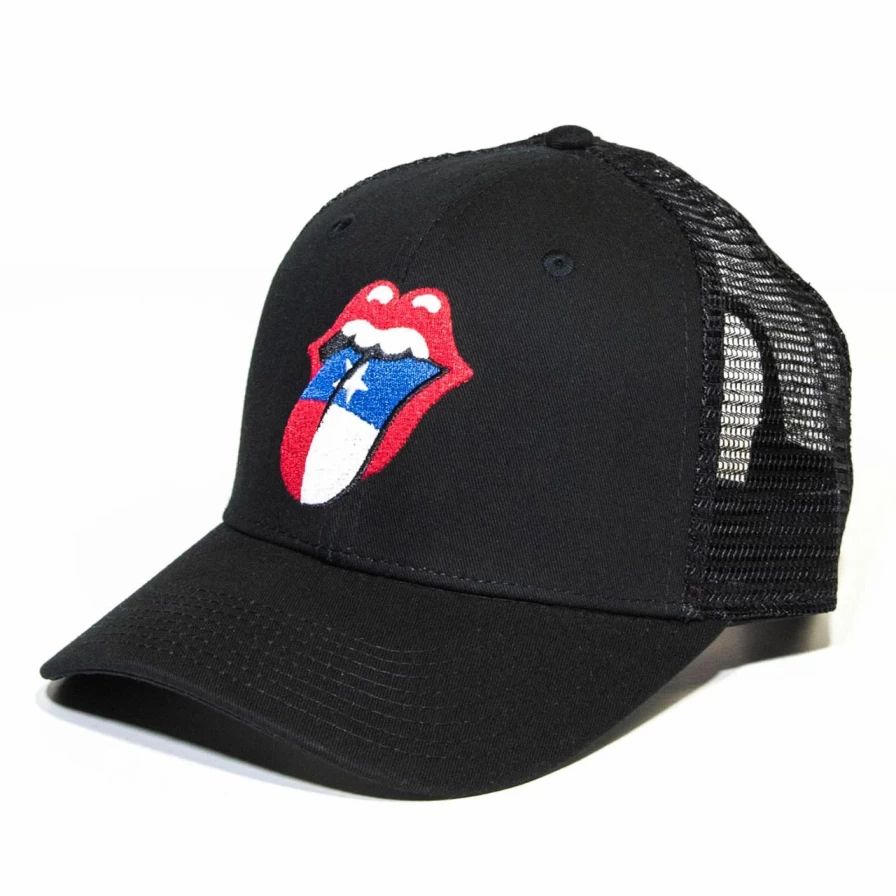 Black Texas Tongue Patch Adjustable Trucker Hat for Men & Women