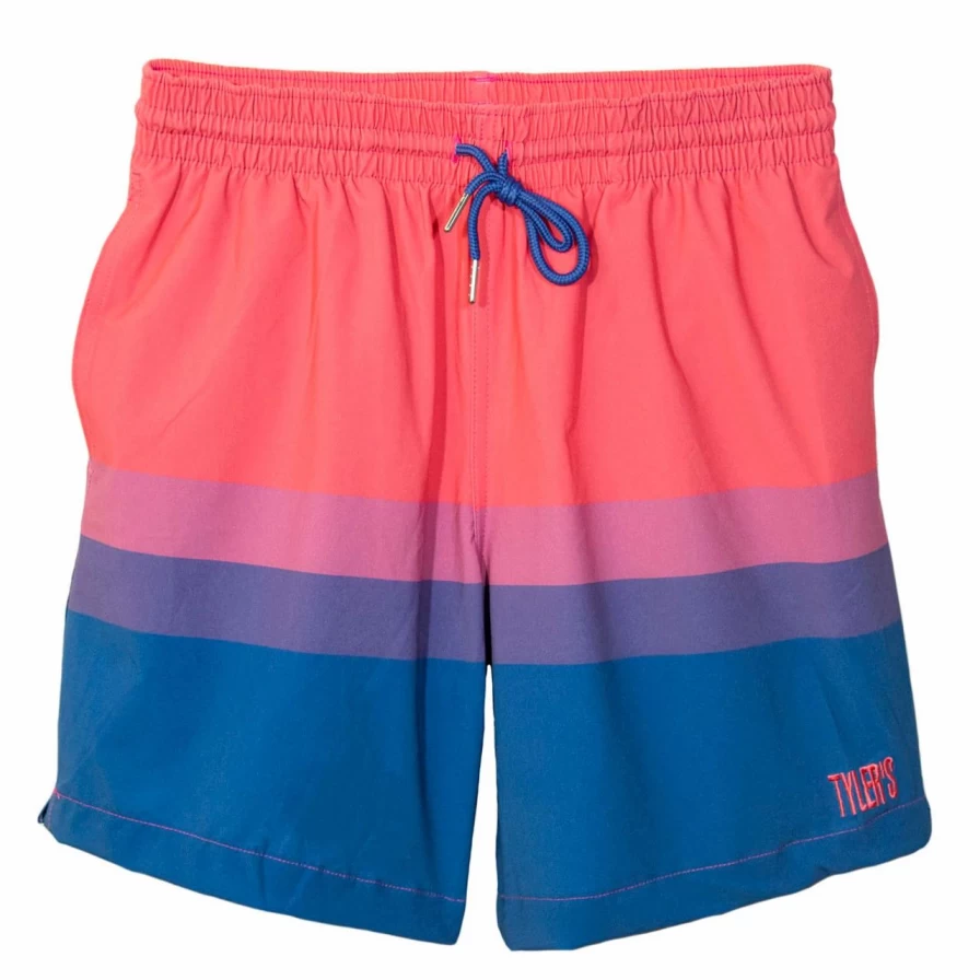 Tyler's Men's Volley Shorts Punch Drunk - Red Fade Athletic Shorts for Men