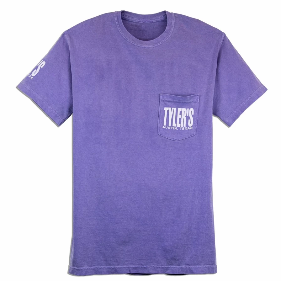 Violet Comfort Color Pocket T-Shirt Relaxed Fit Casual Tee
