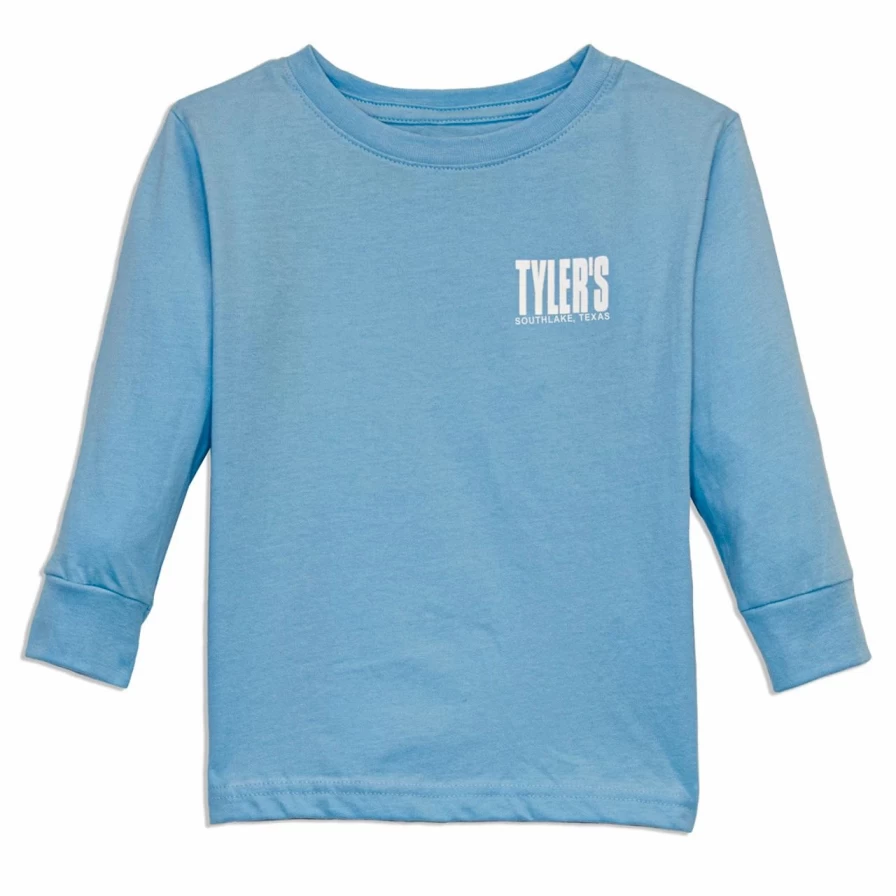 "Toddler's Light Blue and White Long Sleeve T-Shirt for Boys and Girls – Comfortable Cotton Top"