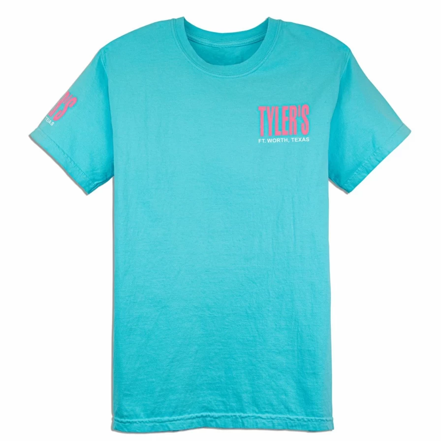 "Lagoon Blue & Baby Pink Comfort Color T-Shirt | Soft Vintage Tee | Unisex Casual Wear"