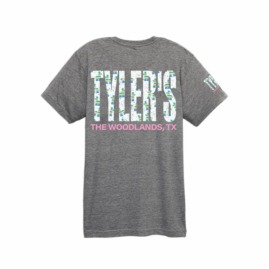 Tyler's Kids Grey Pinata Graphic Tee - The Woodlands Fun Casual T-Shirt