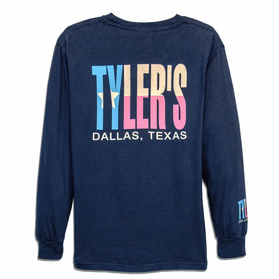 Kids' Long Sleeve Comfort Color Tee with Pastel Texas Flag Design - Dallas Inspired Casual Shirt