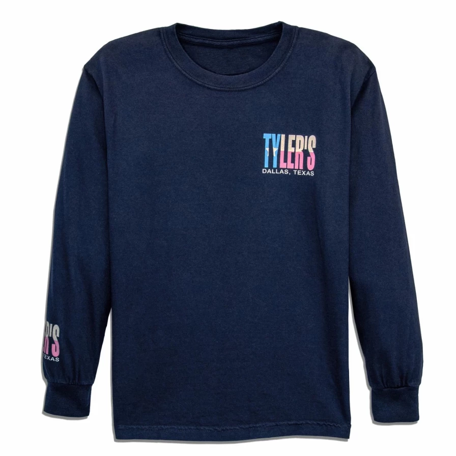 Kids' Long Sleeve Comfort Color Tee with Pastel Texas Flag Design - Dallas Inspired Casual Shirt