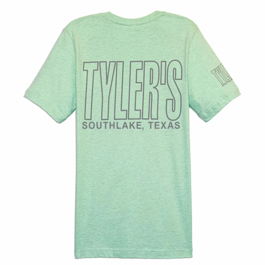 "Prism Mint and Cool Grey Outline T-Shirt by Tyler's - Southlake Collection"