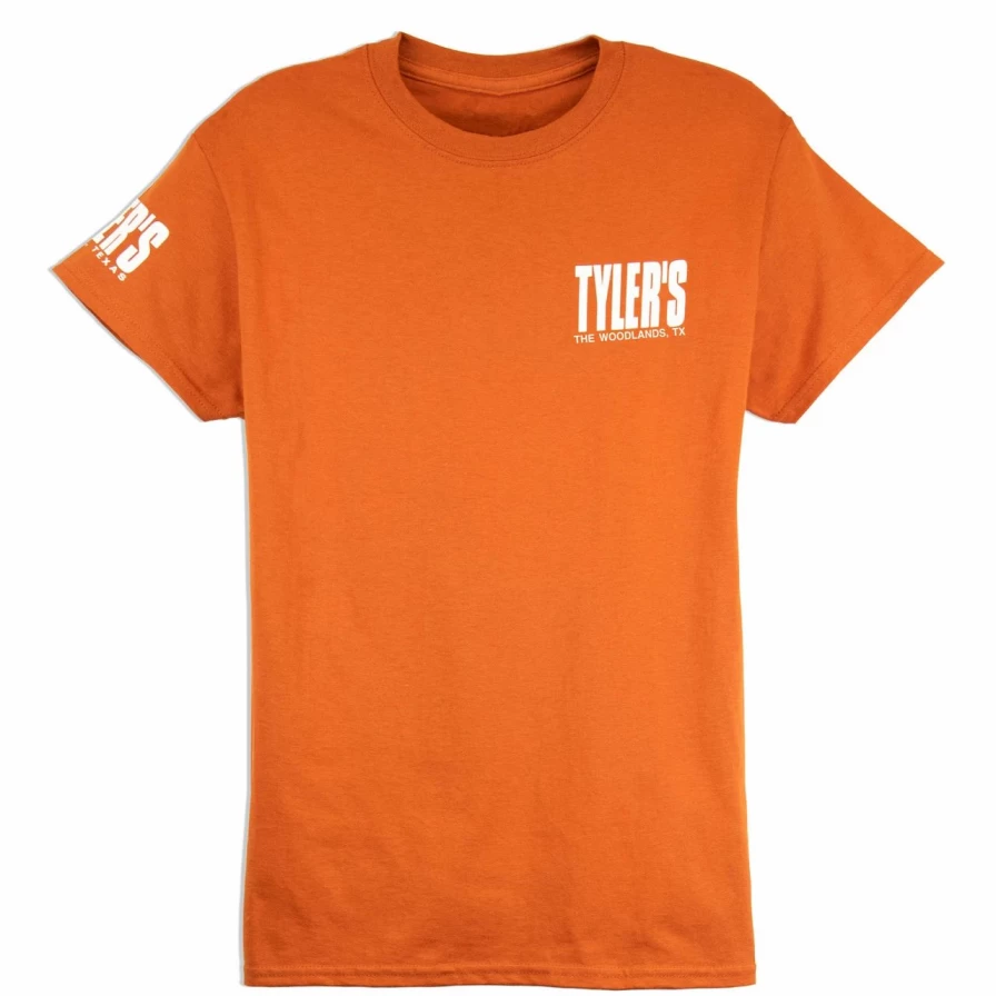 Texas Orange and White Graphic Tee - The Woodlands Vintage Style T-Shirt