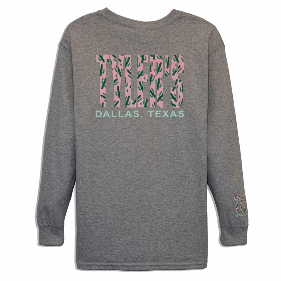 Kids' Long Sleeve Cactus Print T-Shirt - Comfortable Casual Top for Boys and Girls