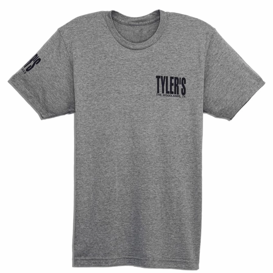 Men's Grey/Navy/Red Track Tee - Casual Athletic T-Shirt by The Woodlands