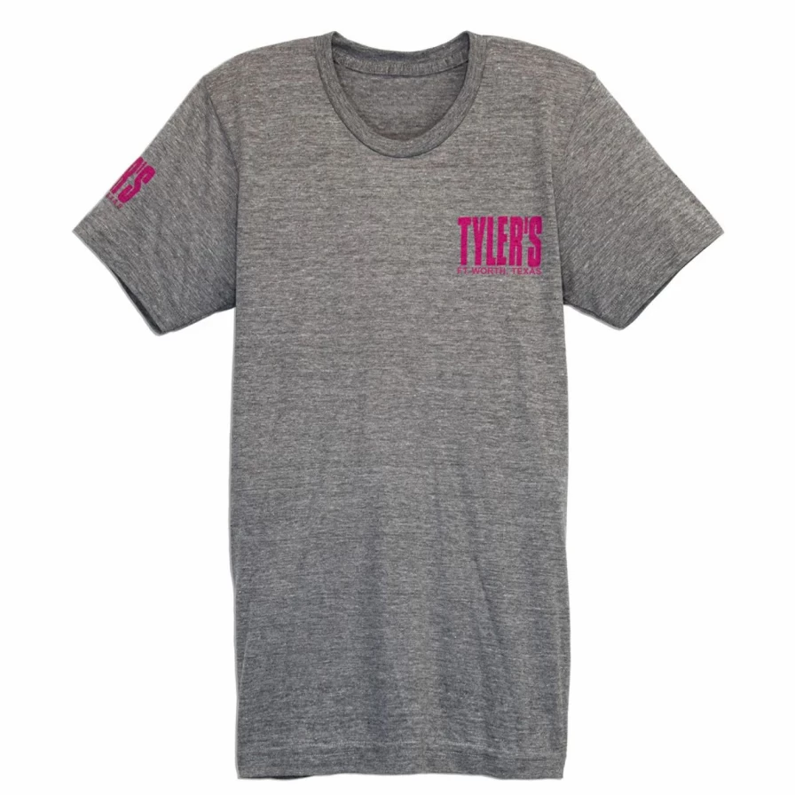 "Heather Grey Pink Yellow Track Tee - Comfortable Casual T-Shirt for Men and Women"