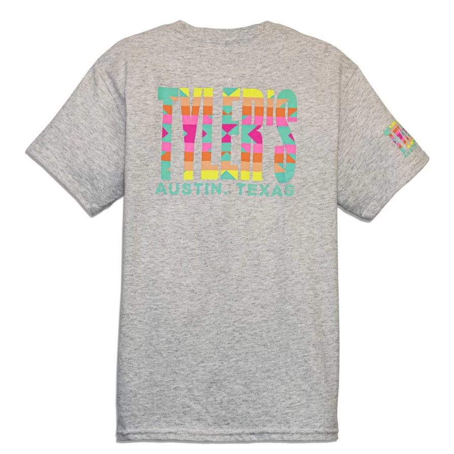 Kids' Grey Pastel Aztec Print T-Shirt - Stylish Austin Graphic Tee