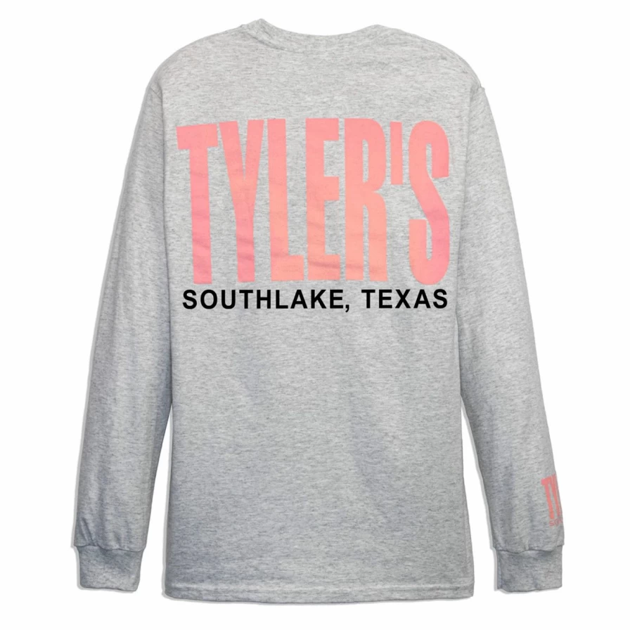Tyler's Long Sleeve T-Shirt in Ash and Baby Pink Colors - Southlake Collection