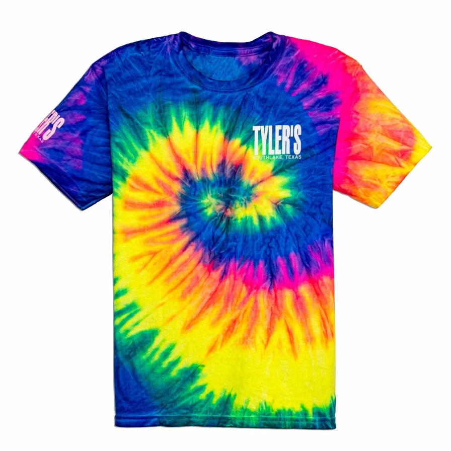 Kids' Neon and White Tie-Dye T-Shirt - Stylish Graphic Tee for Boys and Girls