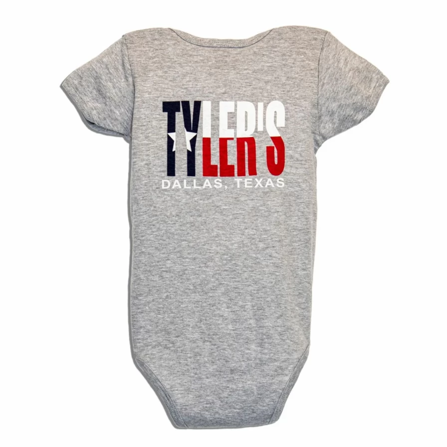 "Texas Flag Grey Onesie - Dallas Themed Baby Bodysuit"