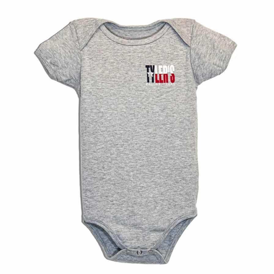 "Texas Flag Grey Onesie - Dallas Themed Baby Bodysuit"