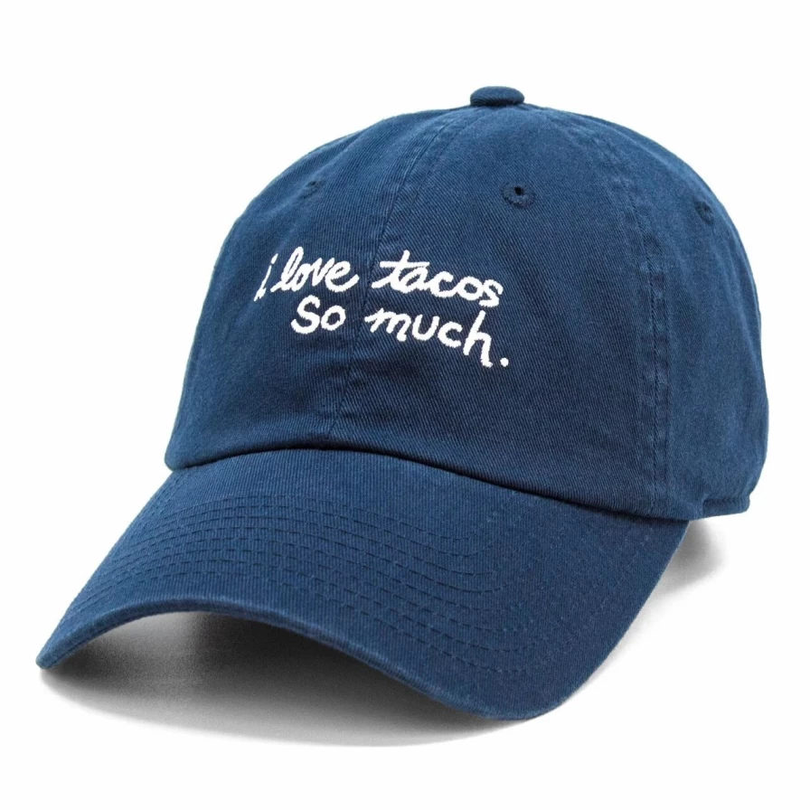 "I Love Tacos Baseball Cap - Navy/White Funny Taco Lovers Hat"