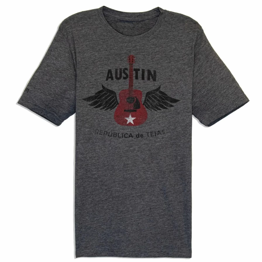 Austin Republica De Tejas T-Shirt - Hthr Charcoal Casual Tee