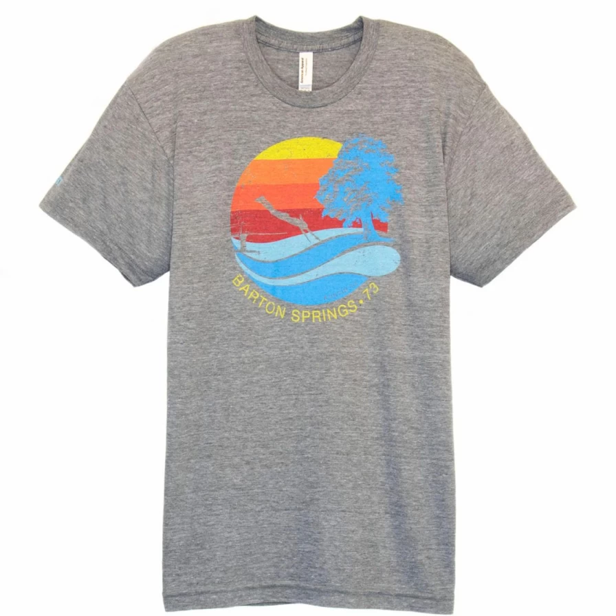 "Premium Grey Athletic T-Shirt – Barton Springs Style for Active Lifestyles"