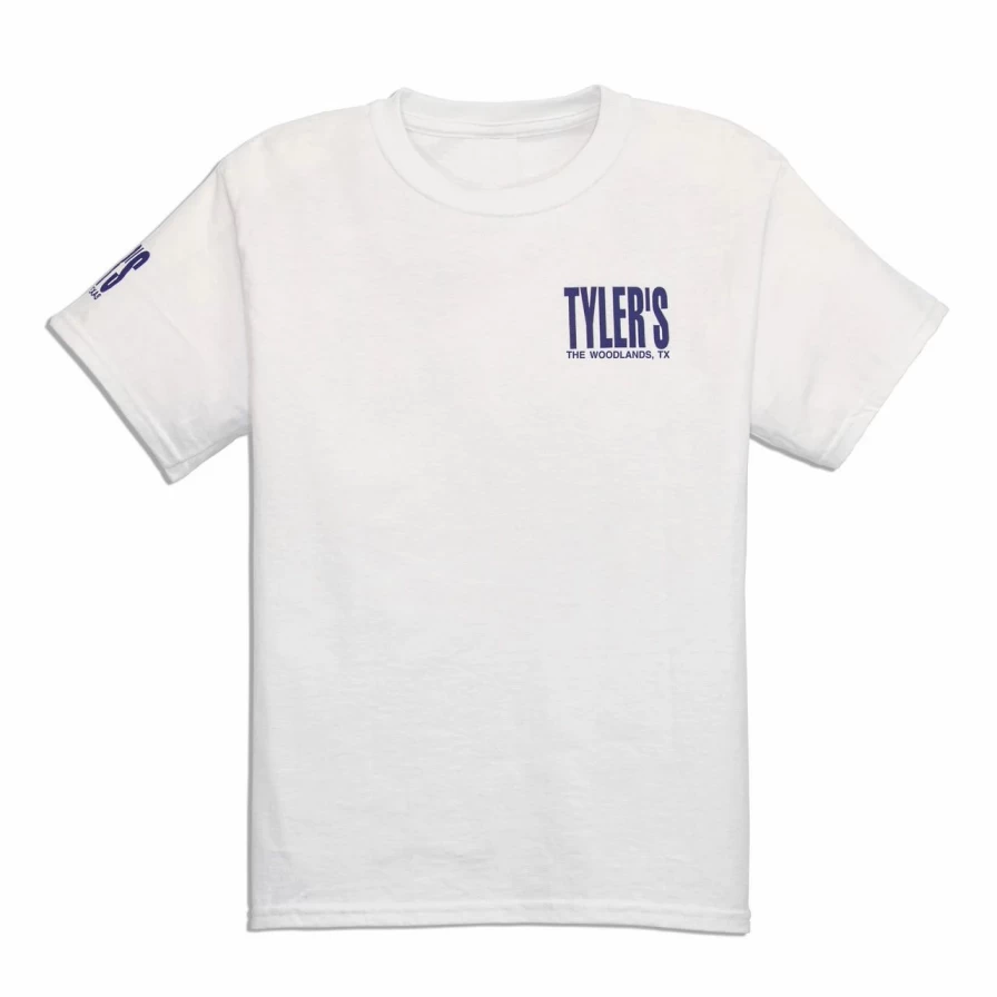 Boys' Tyler's White and Navy Blue T-Shirt - Casual Kids Tee for Everyday Wear