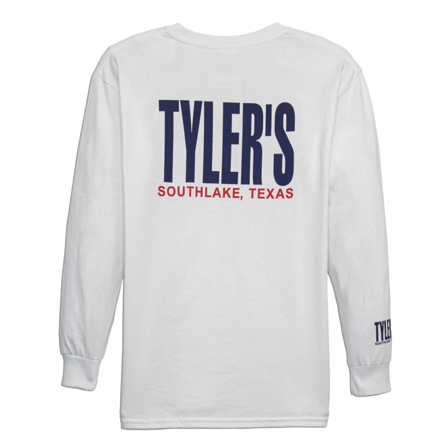 Kids' White and Navy Long Sleeve T-Shirt by Tyler for Boys and Girls