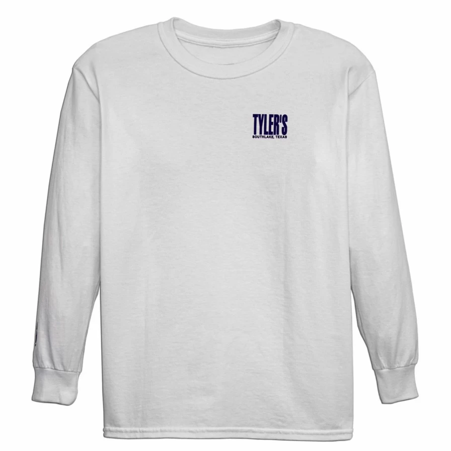 Kids' White and Navy Long Sleeve T-Shirt by Tyler for Boys and Girls