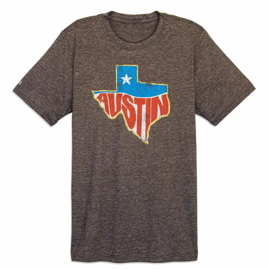 Vintage Austin Heather Mocha Tee - Soft Retro T-Shirt for Men & Women