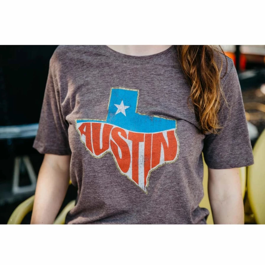 Vintage Austin Heather Mocha Tee - Soft Retro T-Shirt for Men & Women