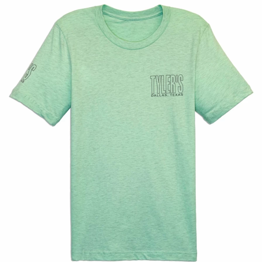 "Prism Mint & Cool Grey Outline Tee by Tyler's - Dallas Graphic T-Shirt"