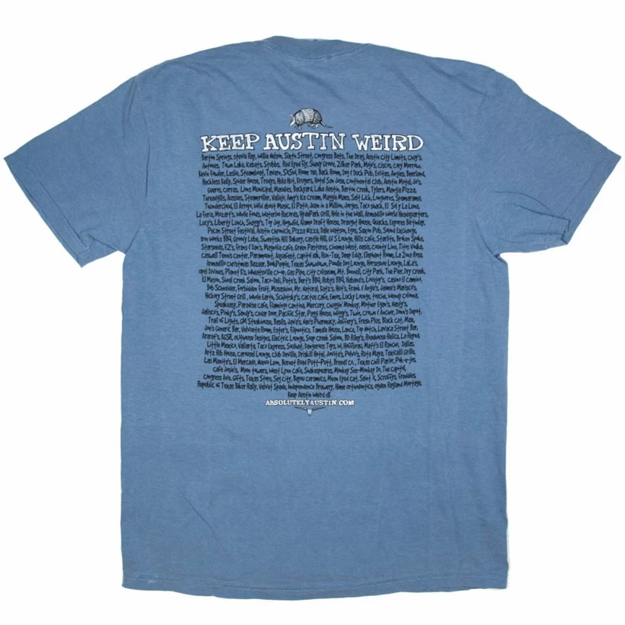 "Keep Austin Weird Slacker Tee - Blue Relaxed Fit T-Shirt"