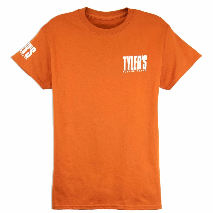 "Tyler's Texas Orange and White T-Shirt - Austin Themed Tee"