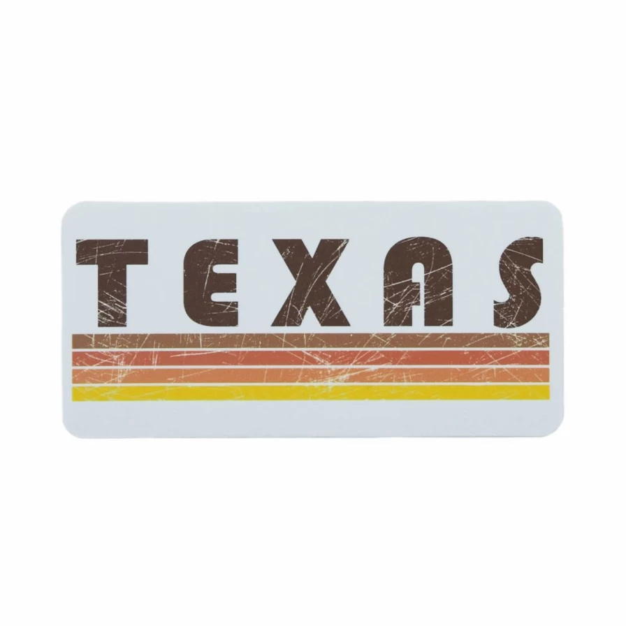 "Vintage Texas Retro Style White Sticker - Unique Decorative Sticker for Laptops & Accessories"