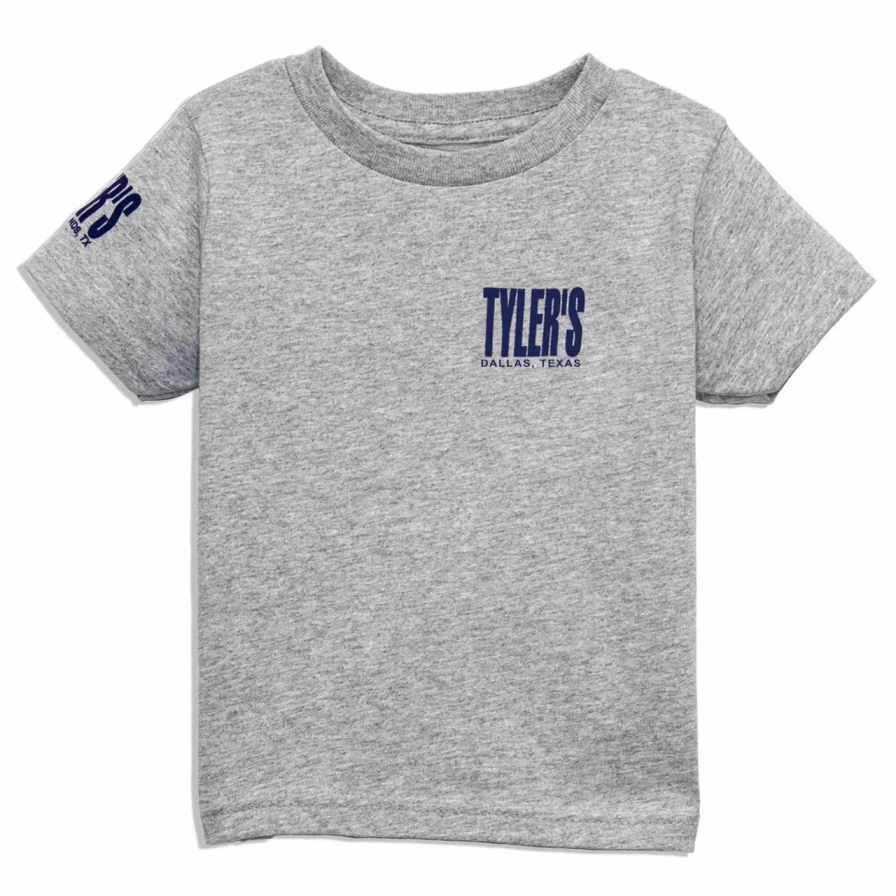Toddler's Grey and Navy Tyler Tee - Dallas Collection - Comfortable Cotton T-Shirt for Kids