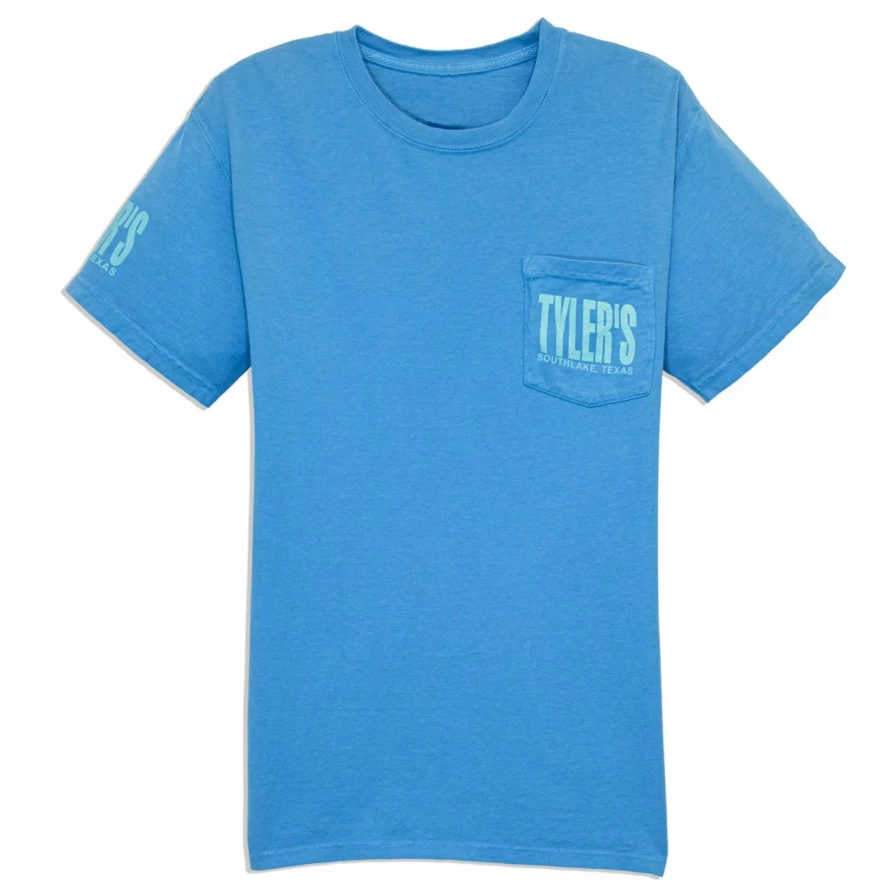 "Men's Summer Sky Blue Comfort Color Pocket T-Shirt - Southlake Casual Tee"