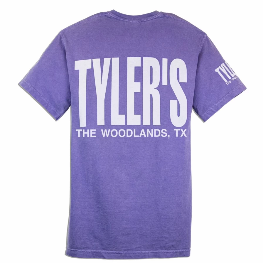 Violet and White Comfort Color Pocket T-Shirt for Men - Soft Casual Tee with Chest Pocket
