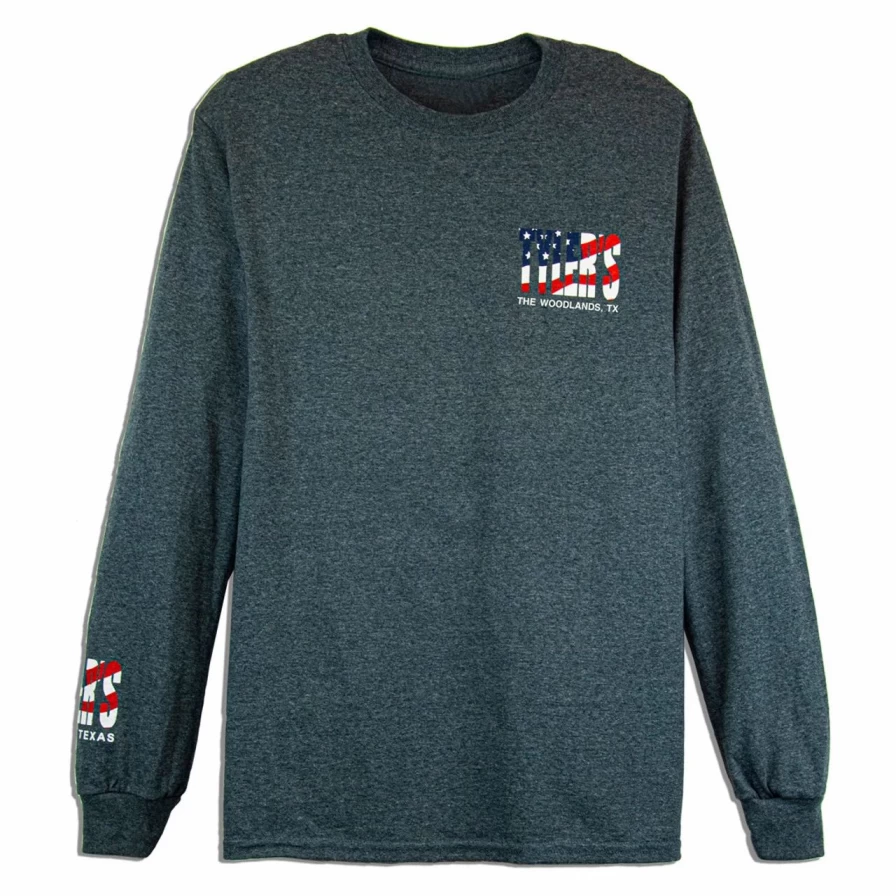 "Stylish American Flag Long Sleeve T-Shirt for Men - Patriotic Graphic Tee"