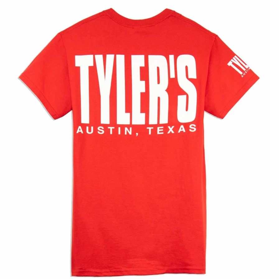 "Tyler's Classic Austin Red and White T-Shirt – Premium Cotton Tee"