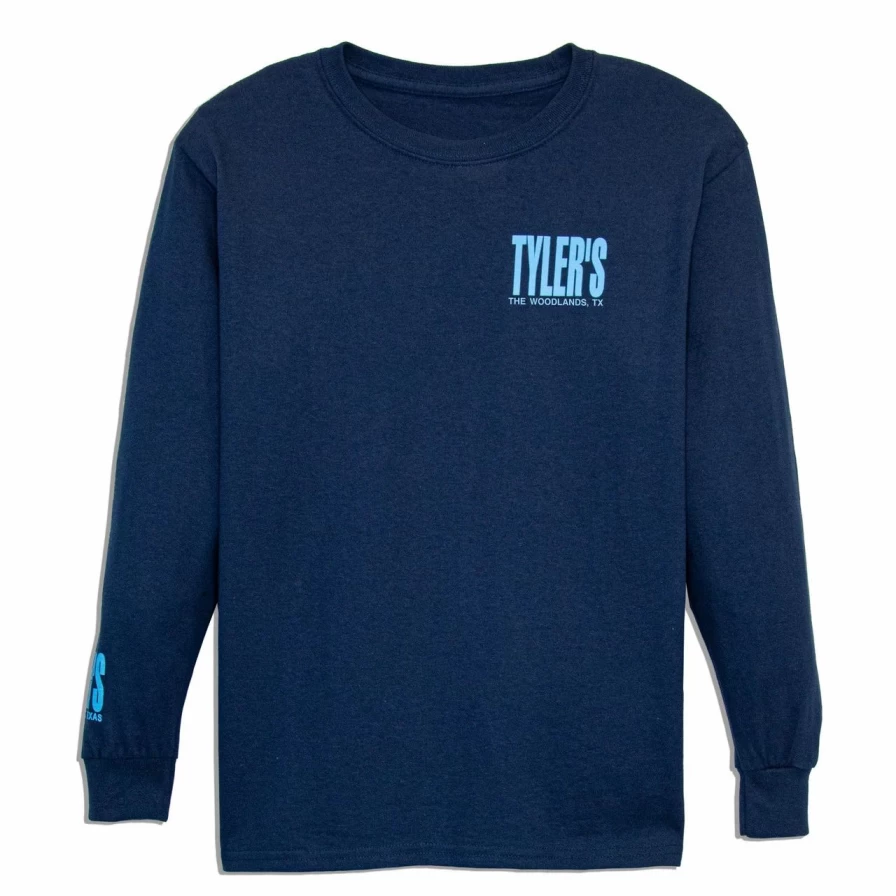 Kids' Navy and Light Blue Long Sleeve T-Shirt for Boys and Girls - Comfortable Casual Top