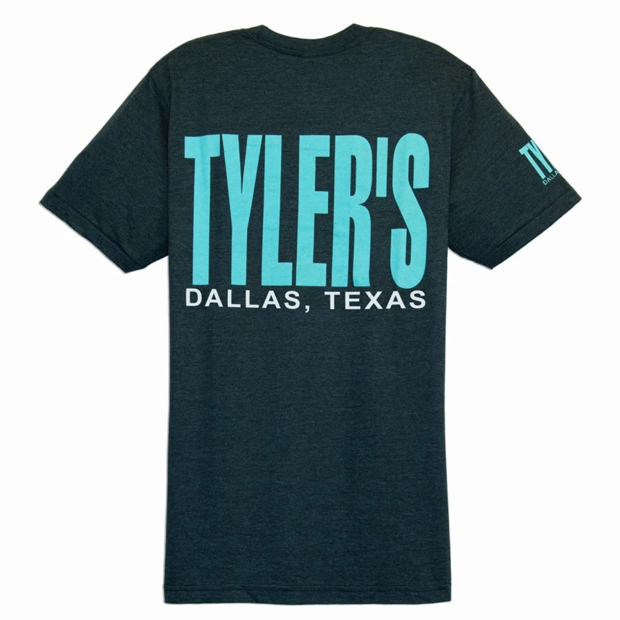 Dallas Tyler's Black and Aqua Track Tee - Stylish Athletic T-Shirt