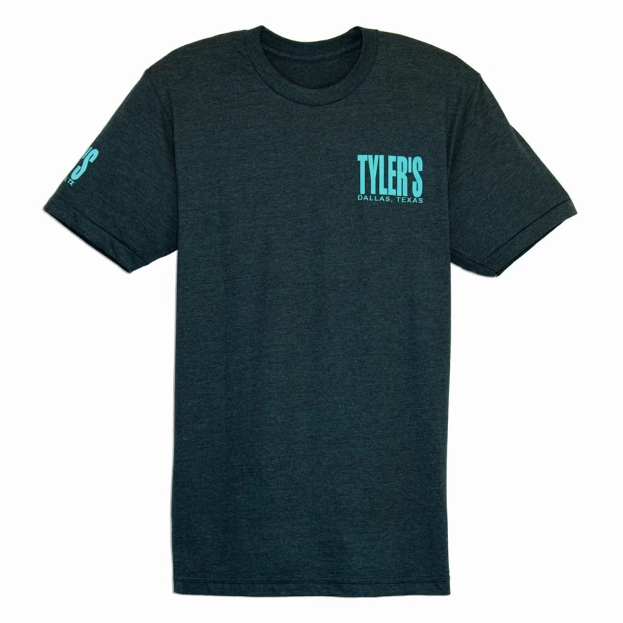 Dallas Tyler's Black and Aqua Track Tee - Stylish Athletic T-Shirt