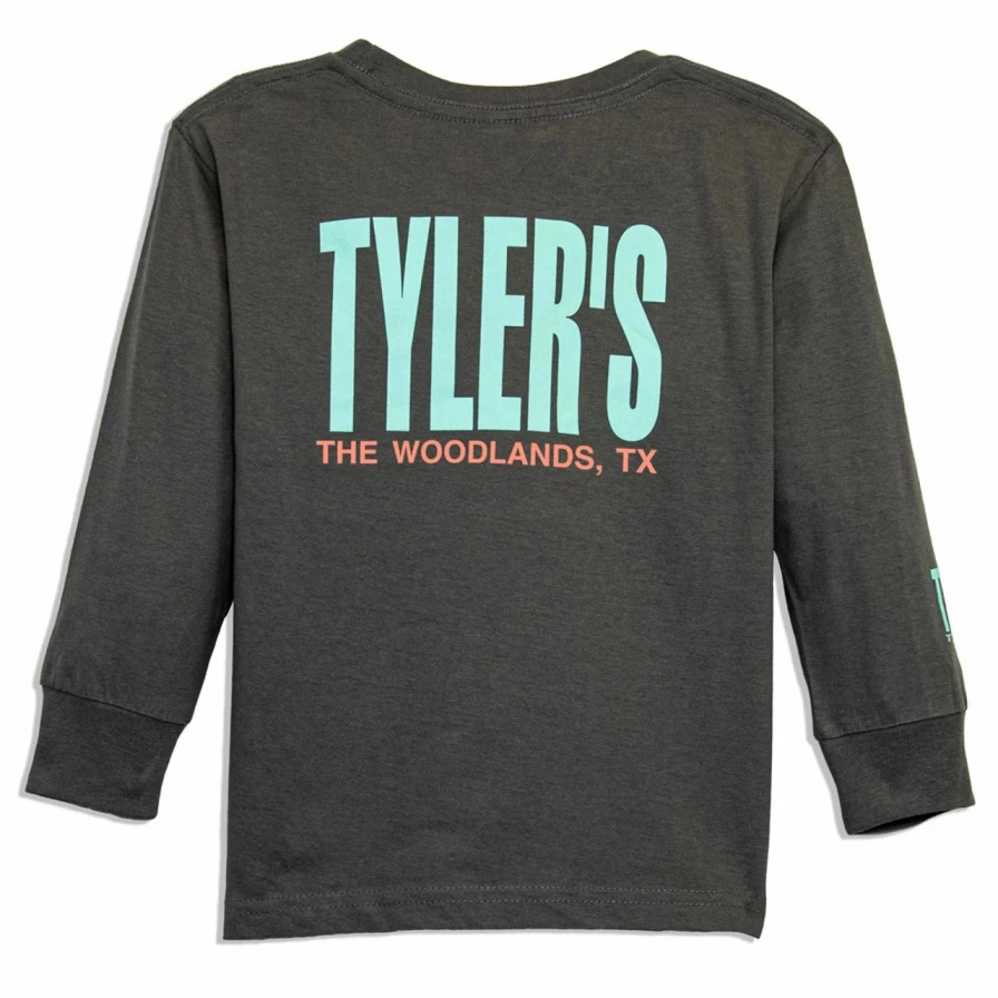 Charcoal and Mint Long Sleeve Tee for Toddlers - The Woodlands Collection