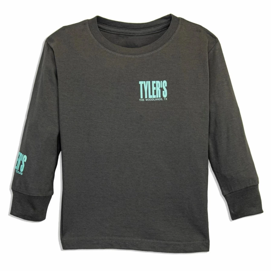Charcoal and Mint Long Sleeve Tee for Toddlers - The Woodlands Collection