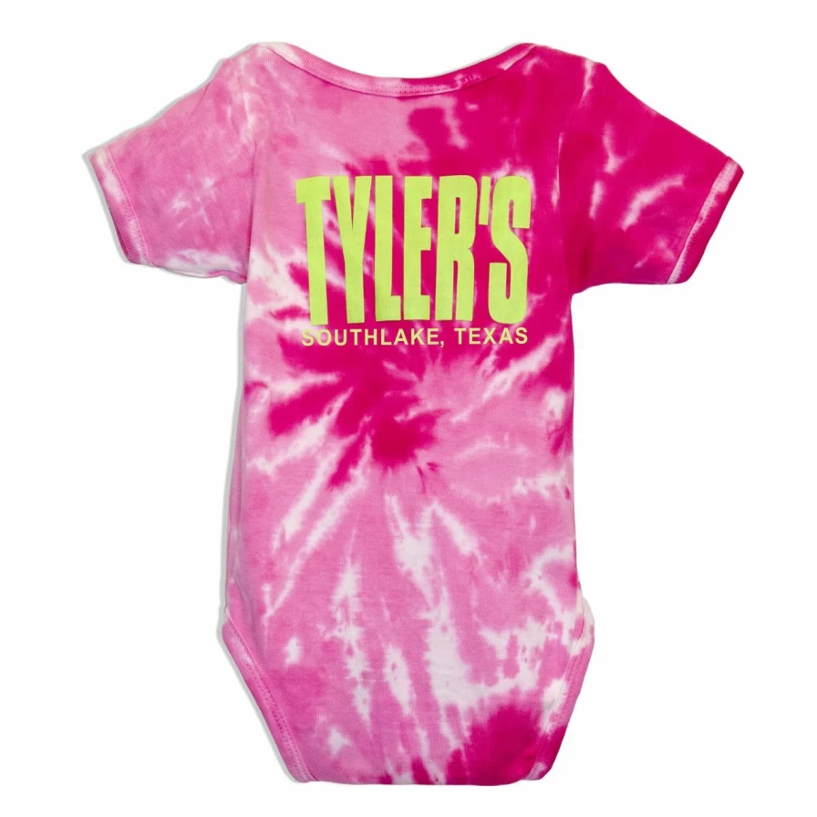 Tyler's Tie Dye Onesie for Babies - Soft Pink & Lime Green Bodysuit - Southlake Collection