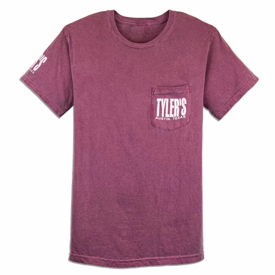 "Comfort Color Vintage Pocket Tee - Soft Berry Washed T-Shirt by Tyler's Austin"