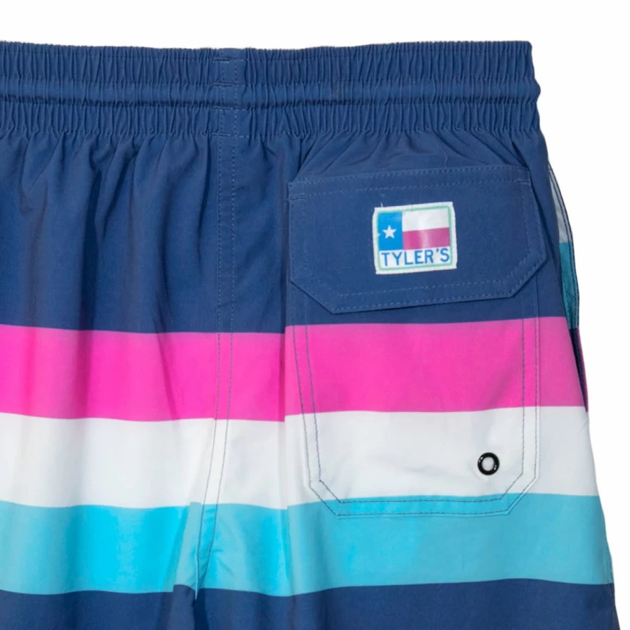 Boys' Volley Shorts - Navy Stripe Athletic Shorts for Active Kids