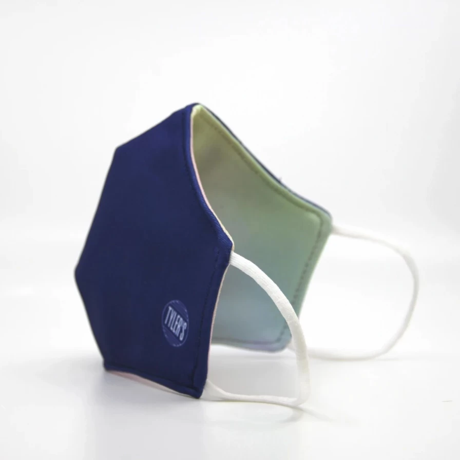 Reversible Face Mask in Pastel Tie-Dye and Navy - Stylish Dual-Layer Comfort for Everyday Wear